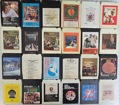 Lot of 24 Christmas Carols Seasonal Holiday - Vintage 8 Track Tape Cartridge #10 Foto 1 de 4