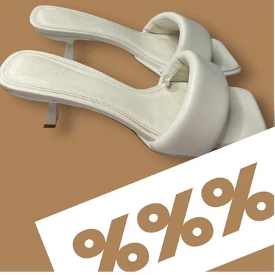 Forever 21 Y2K белый квадратный носок низкий каблук мулы фея шик минималистский женщин Sz 8 - Изображение 1 из 4