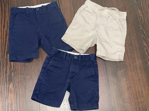 Lot Toddler Boys Crew Cuts J.Crew Navy Tan Summer Shorts Size 4 EUC - Picture 1 of 4
