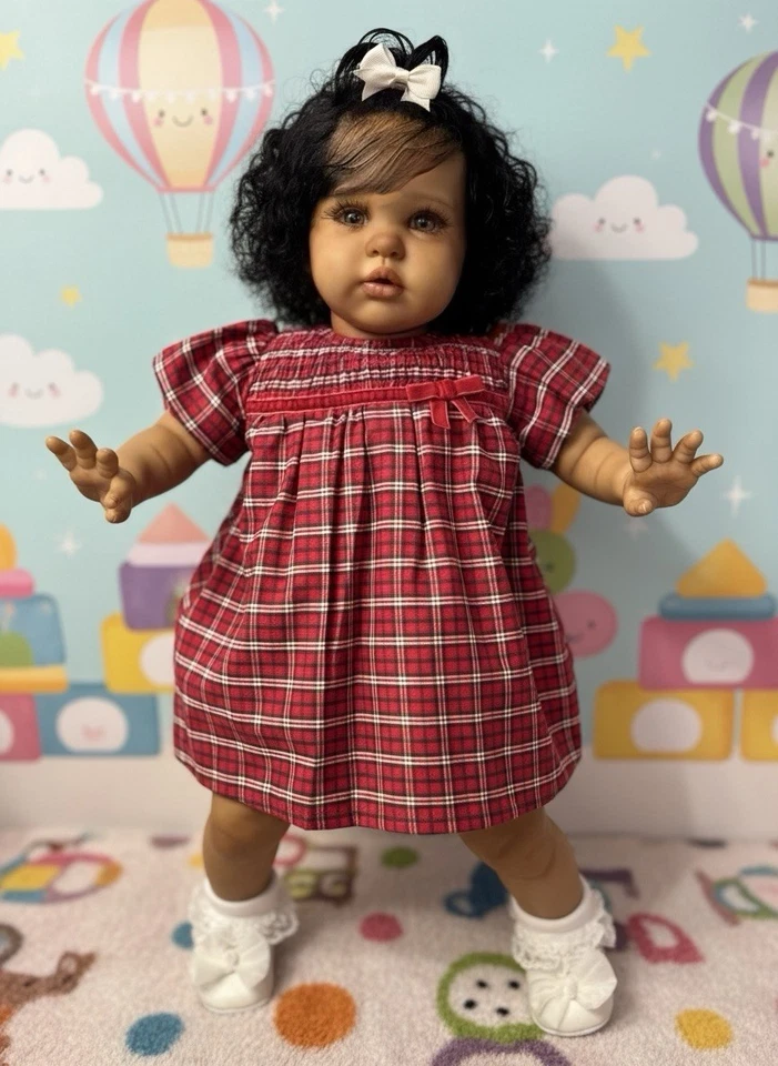 Muñeca niña renacida afroamericana dulce ELLIE por Irina Kaplanskya certificado de autenticidad LE Foto 1 de 4