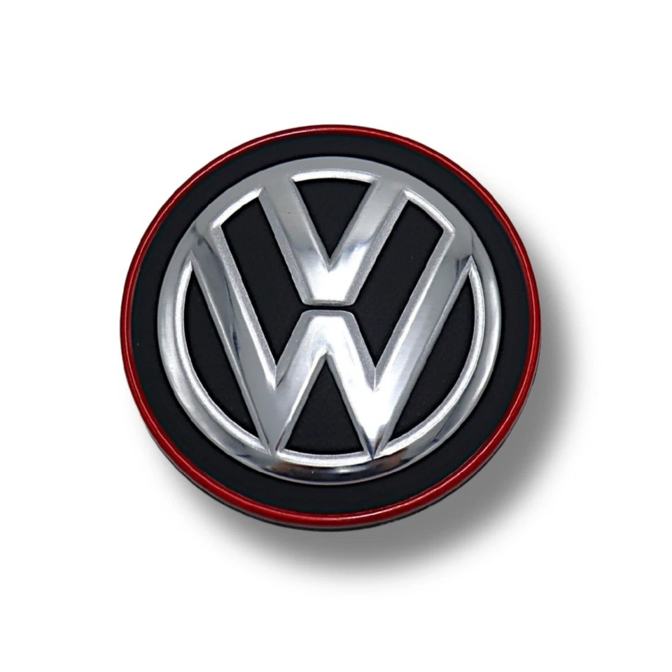 Original VW Golf, Variant, T-Roc Zierkappe Zierblende Rot/Chrom 5G0601171B LYC - Bild 1 von 2