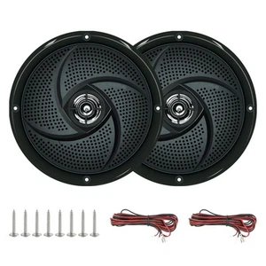 5.25 Inch Marine Speakers - RV Dual Low Profile Slim Style Waterproof Black S... - Picture 1 of 6