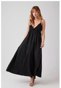 COMMENCE COASTAL COWGIRL OPEN BACK MAXI DRESS 100% COTTON BOHO LBD FEMININE Med - Picture 1 of 18