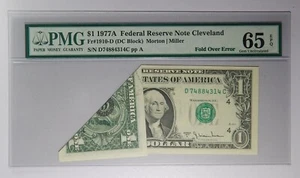1977A $1 Cleveland Error Note Printed Fold Over PMG 65 EPQ - Picture 1 of 2