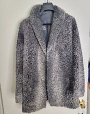 Gray Astrakhan Curly Fur Short Coat Hip Length Size approximately M
