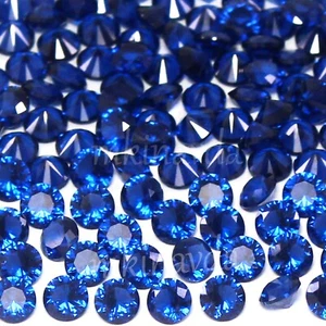 Certified Natural Ceylon Blue Sapphire 5.00 mm Round Loose Gemstone 100 Pcs Lot - Picture 1 of 6