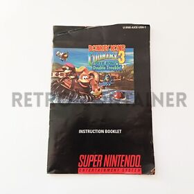 NINTENDO NES SNES - Donkey Kong Country 3 Dixie Kong's - Instruction Booklet