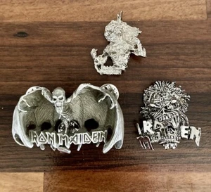 Vintage Iron Maiden Pin Anstecker, Bruce Dickinson, Alchemy Poker Rox Carta Brockum - Bild 1 von 5