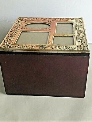 Vtg Godinger  Baroque Style Silver Plated Collage Photo Storage Box DISTRESSED - Image 1 of 4