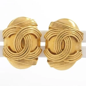 【Chanel】Coco Mark Oval Earrings Women’s Clip On Luxury Jewelry【Earrings】 - Picture 1 of 7
