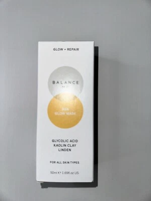 Balance Me AHA Glow Repair Mask Full Size Glycolic Acid Kaolin Clay Linden 50ml - Image 1 of 4