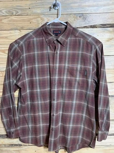 Wolverine Men’s XL Plaid Flannel Shirt Brown Long Sleeve 100% Cotton Workwear - Picture 1 of 10