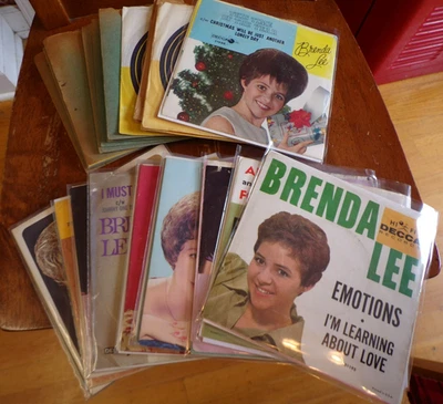 Brenda Lee Set of 26 45s w PROMOs, Picture Sleeves and Stock Singles - Image 1 of 4