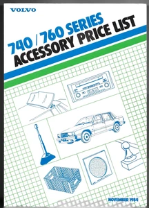 Volvo 700-Series Accessories Price List 1984-1985 UK Foldout Brochure 740 & 760 - Picture 1 of 2