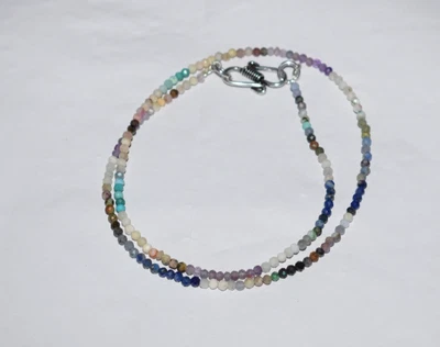 Collane Di Gioielli Naturali Multi Disco 3Mm Perle In Argento Sterling 925 Gemma - Immagine 1 di 4