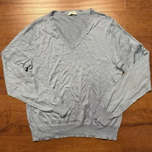 Dries Van Noten V Neck Sweater Womens M Blue Pullover Sweatshirt Classic Luxury - Picture 1 of 13