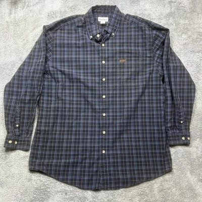 Camisa Carhartt Para Hombres XLT TALL Azul Negra Cuadros A Cuadros Abotonada Manga Larga Trabajo Foto 1 de 4