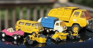 Vintage Tonka Pressed Steel Lot Of Vehicles - Dump Truck, Garbage Truck, Buggy￼ - Picture 1 of 13