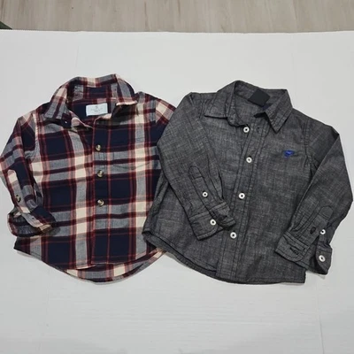 Class Club & Wrangler Camisas Manga Larga Abotonadas 2Y 24 Meses Niños Lote de 2 Foto 1 de 4
