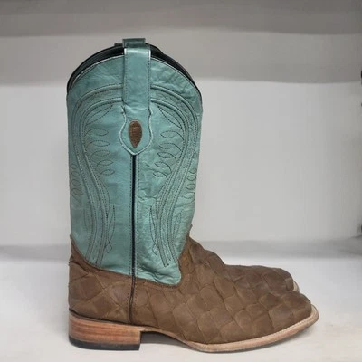 Ferrini Bronco Pirarucu Print Western Boot Brown Mens Size 13M - Image 1 of 4