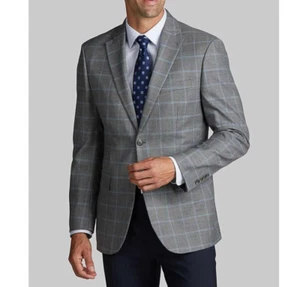 JOS A BANK 40R Men's Blazer Sportcoat Tailored Fit Windowpane C070580 - Picture 1 of 9