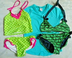 Girl's Activewear Sports Top + 2 Free Bathing Suits 6 & Medium / 8 EUC - Picture 1 of 7