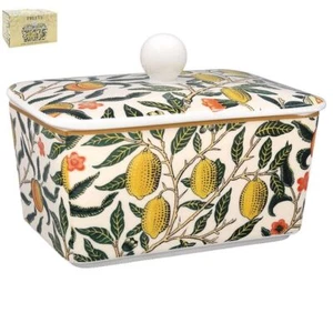 William Morris' Fruits Design - Fine China Butter Dish with Lid - Picture 1 of 1