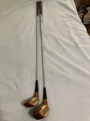 VINTAGE SPALDING WOOD HEAD GOLF CLUBS #1 & #5  Drivers - Image 1 of 4