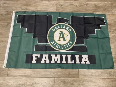 Oakland Athletics Flag 3x5 ft Huelga Bird Norte UFW Raza Los A’s Bat Area 2021 - Image 1 of 3