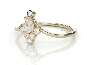 Anillo de bodas de oro blanco de 18 quilates con diamantes solitarios de... - Imagen 1 de 9