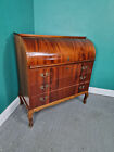 An Antique Style Flame Mahogany Roll Top Bureau Desk ~Delivery Available~