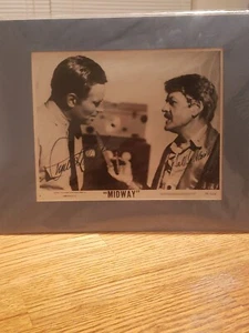 Hal Holbrook And Charlton Heston Autographed 11x14 MIDWAY Coa 76/116 WW2  - Picture 1 of 14