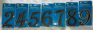 6" Black Plastic Reflective Sign House Address Street Number Easy To Install - Picture 1 of 15