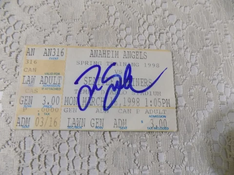 1998 Anaheim Angels  SPRING TRAINING TICKET SIGNED TIM SALMON Cover