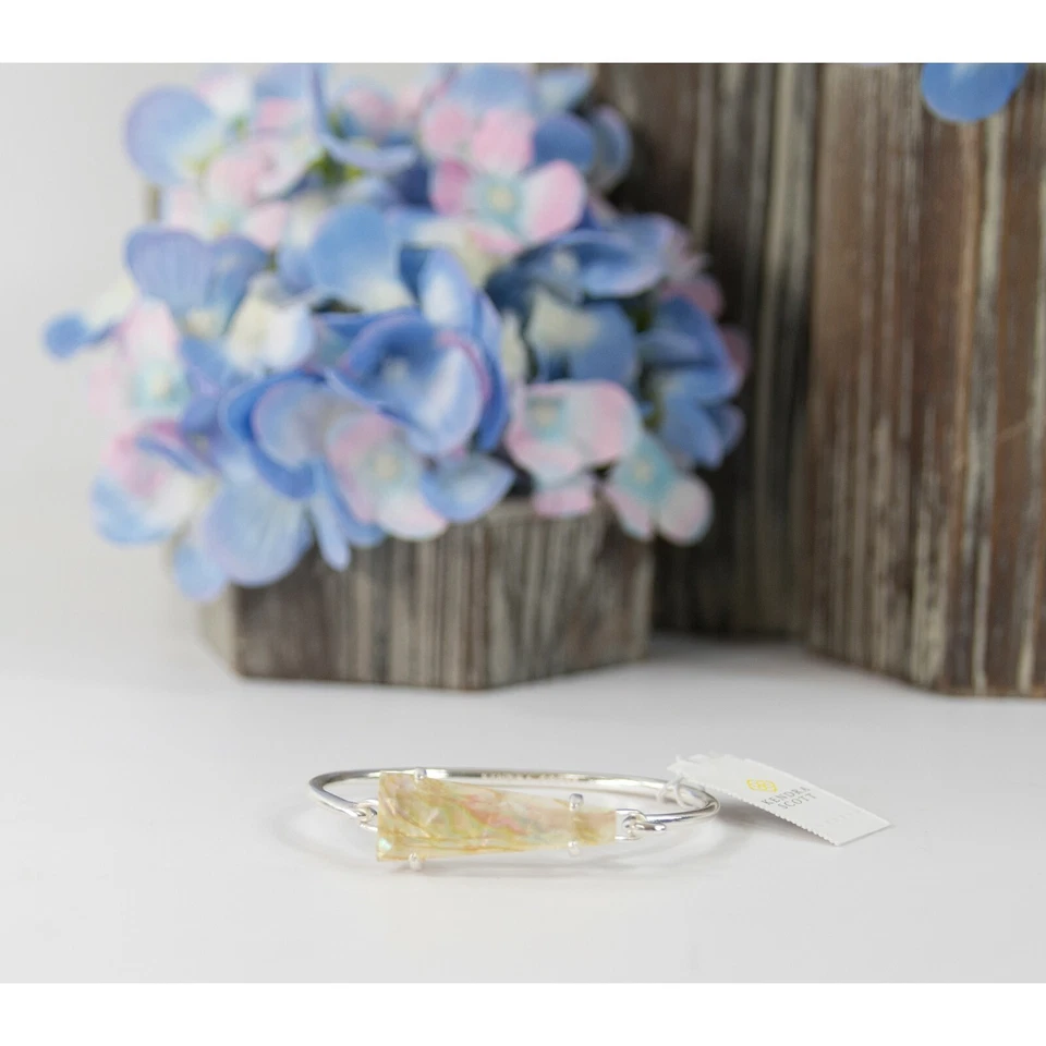 Kendra Scott Via Maya Elton Gold Platinum DRUSY Open Pinch Bracelet