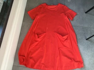 COS orange tone short sleeve tunic dress size 12-14 cotton/elastane - Picture 1 of 5