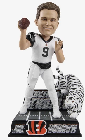 Joe Burrow Cincinnati Bengals White Tiger Bobblehead  #’d to 144 IN HAND Cover