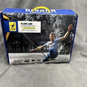 Gibbon Slacklines Flowline with treewear, Yellow/Blue, 82ft (74 ft line + 8ft... - Picture 1 of 4