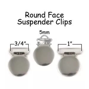 Strapsclips Silber Metall Rund Gesicht Schnullerhalter Fäustling Clips - Bild 1 von 10