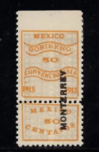 Mexico 1915/6 Monterrey ovp on Gobierno Convencionista local issue - Picture 1 of 2