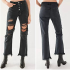 Bdg High Rise Kick Flare Cropped Distressed Button Fly