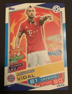 Bayern Munich Match Attax 17/18 Champions League Arturo Vidal Trade Card #bay11 - Picture 1 of 2