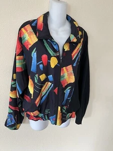 Vintage Lily's of Beverly Hills Women’s 80/90’s Colorful Retro Print Jacket M - Picture 1 of 10