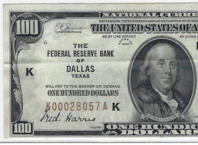 🇺🇸 "KEY" NOTE!!!  1929  $100 FRBN ♚♚DALLAS♚♚ PCGS EX FINE 40 PPQ - Image 1 of 3