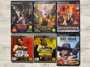 SONY PS2 3 Gun Survivor 2 3 4 & Red Dead Revolver & Redemption Undead Nightmare - Picture 1 of 14