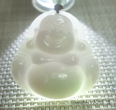 Certified Lavender 100% Natural A jadeite jade Pendant~Buddha 佛 - Image 1 of 4