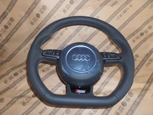 Org Audi A3 A4 A5 A6 A7 S-Line Sport Lenkrad Abgeflacht Weiße Nähte Komplett - Bild 1 von 6