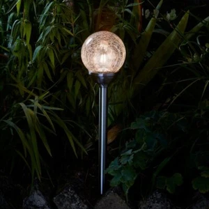 Smart Solar LED Garden Lights Retro Glass Removable Top Bright Stake 5 Lumens - Picture 1 of 6
