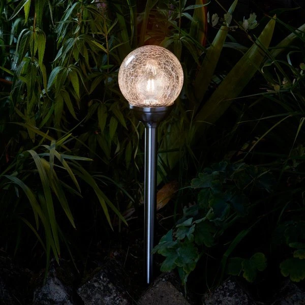 Smart Solar LED Garden Lights Retro Glass Removable Top Bright Stake 5 Lumens - Image 1 of 4