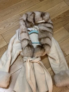 Twenty Fall Cashmere and Real Fox Fur Coat - Picture 1 of 4